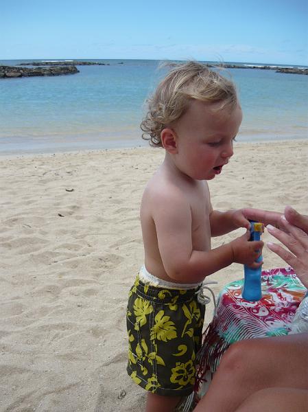 P1000353.JPG - More suncream, Gustaf with 50+