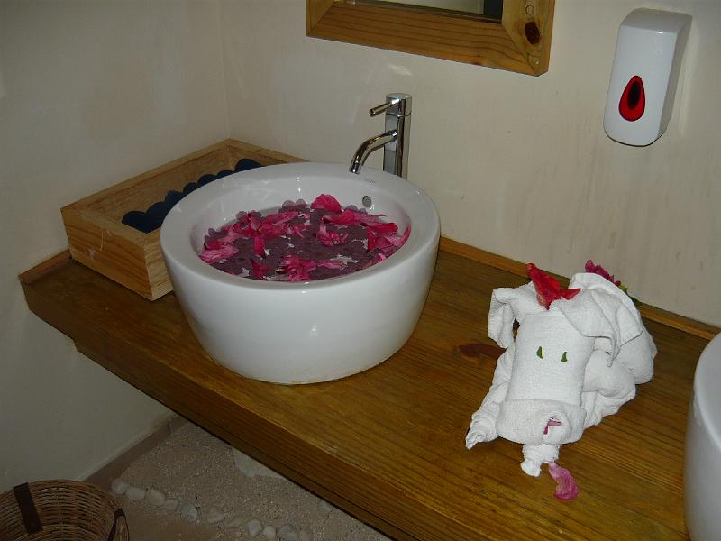 P1000390.JPG - Flower decoration in the toilet